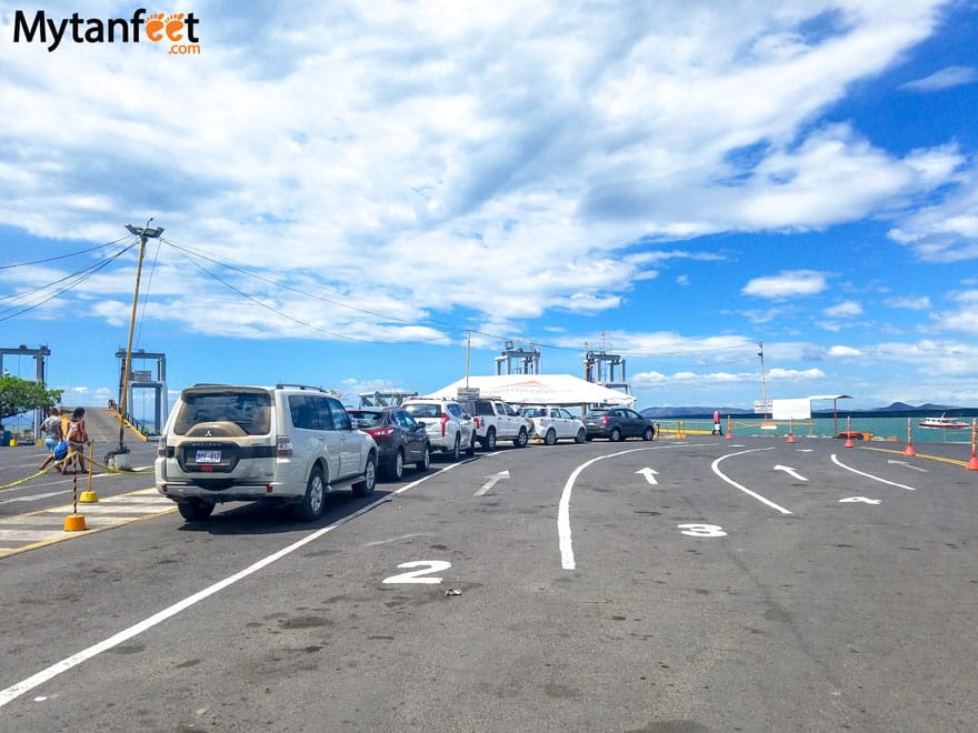 Car loading area of ferry
