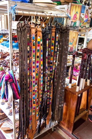 Nicaragua tour from Costa Rica - leather belts in Masaya market