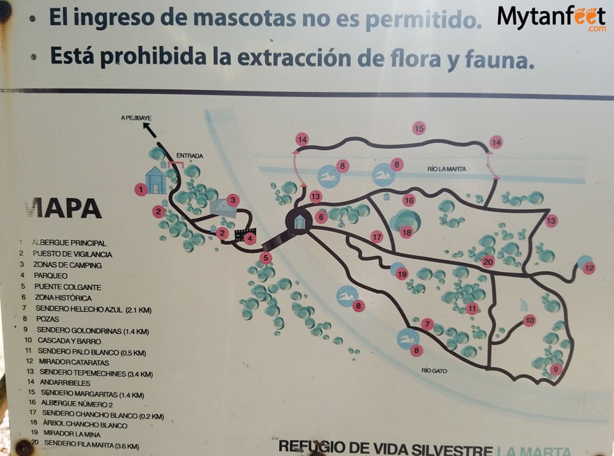 La Marta Wildlife Refuge - map