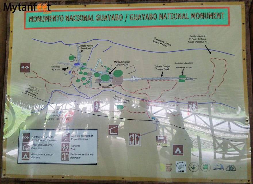 guayabo national monument map of trails