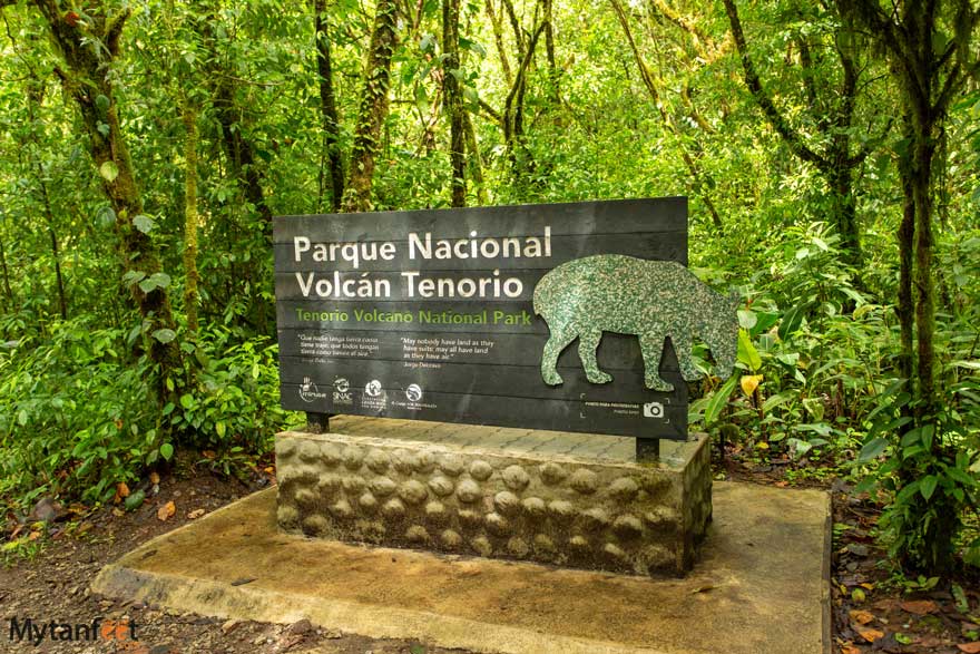 Tenorio Volcano National Park sign