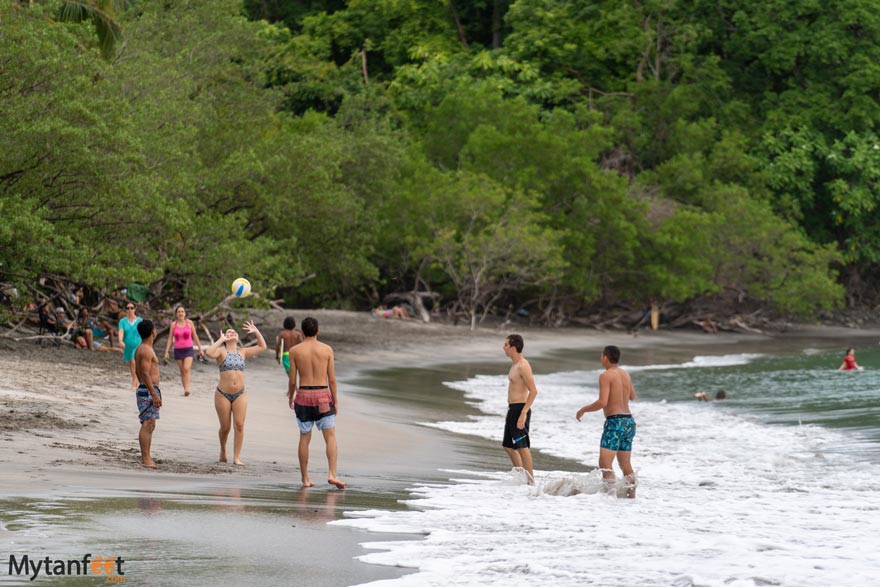 locals playing volleyball