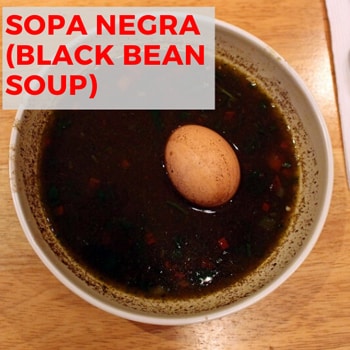 Costa Rica black bean soup (sopa negra)