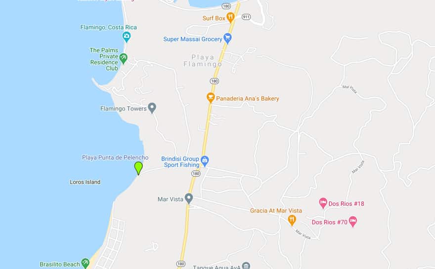 playa punta de pelencho google map