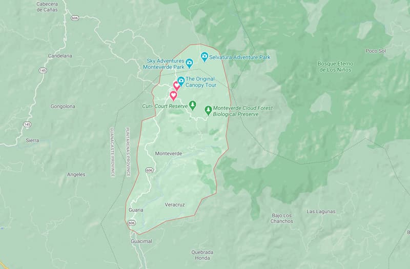 Monteverde map