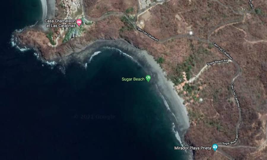 sugar beach Costa Rica map